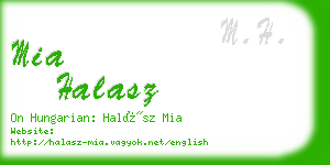 mia halasz business card